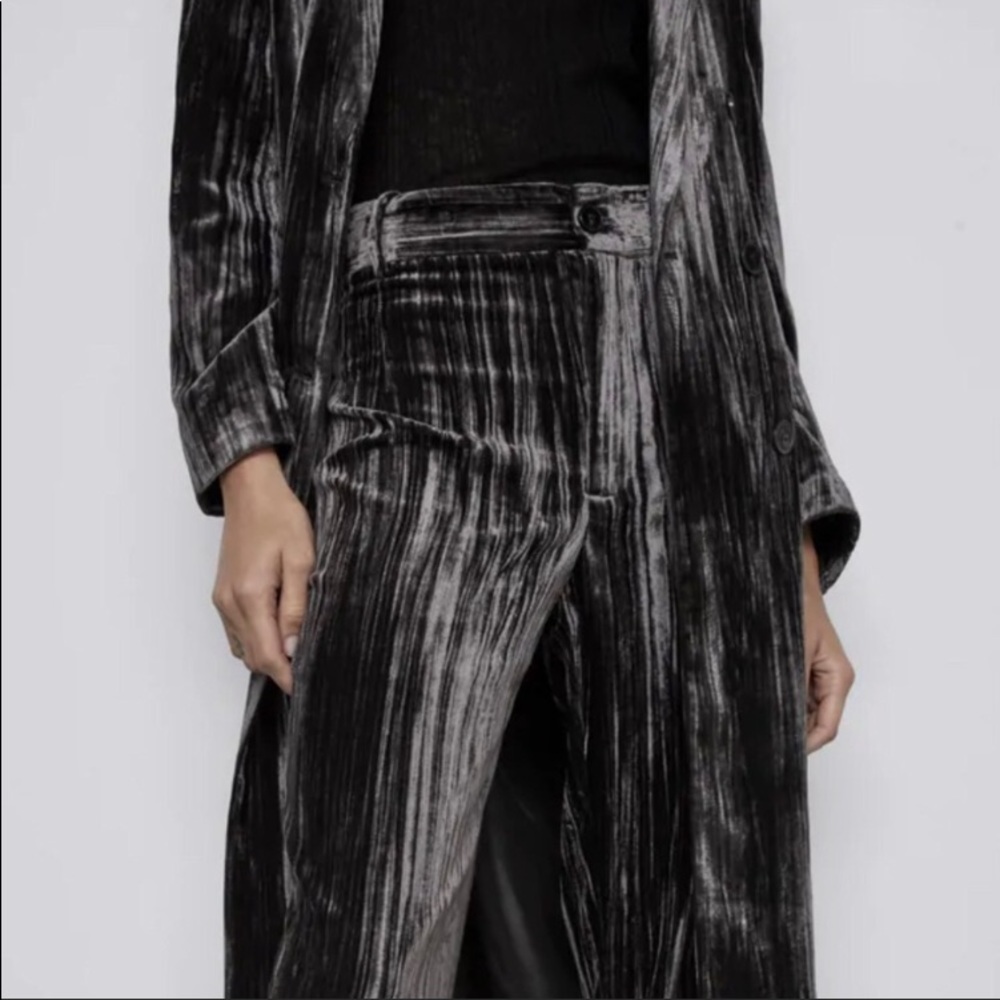 High waisted velvet pants - Picture 4 of 8